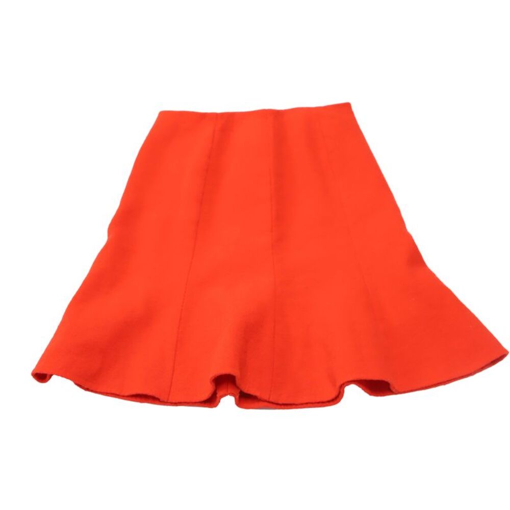 Oscar De La Renta Panel Midi Skirt in Red Wool